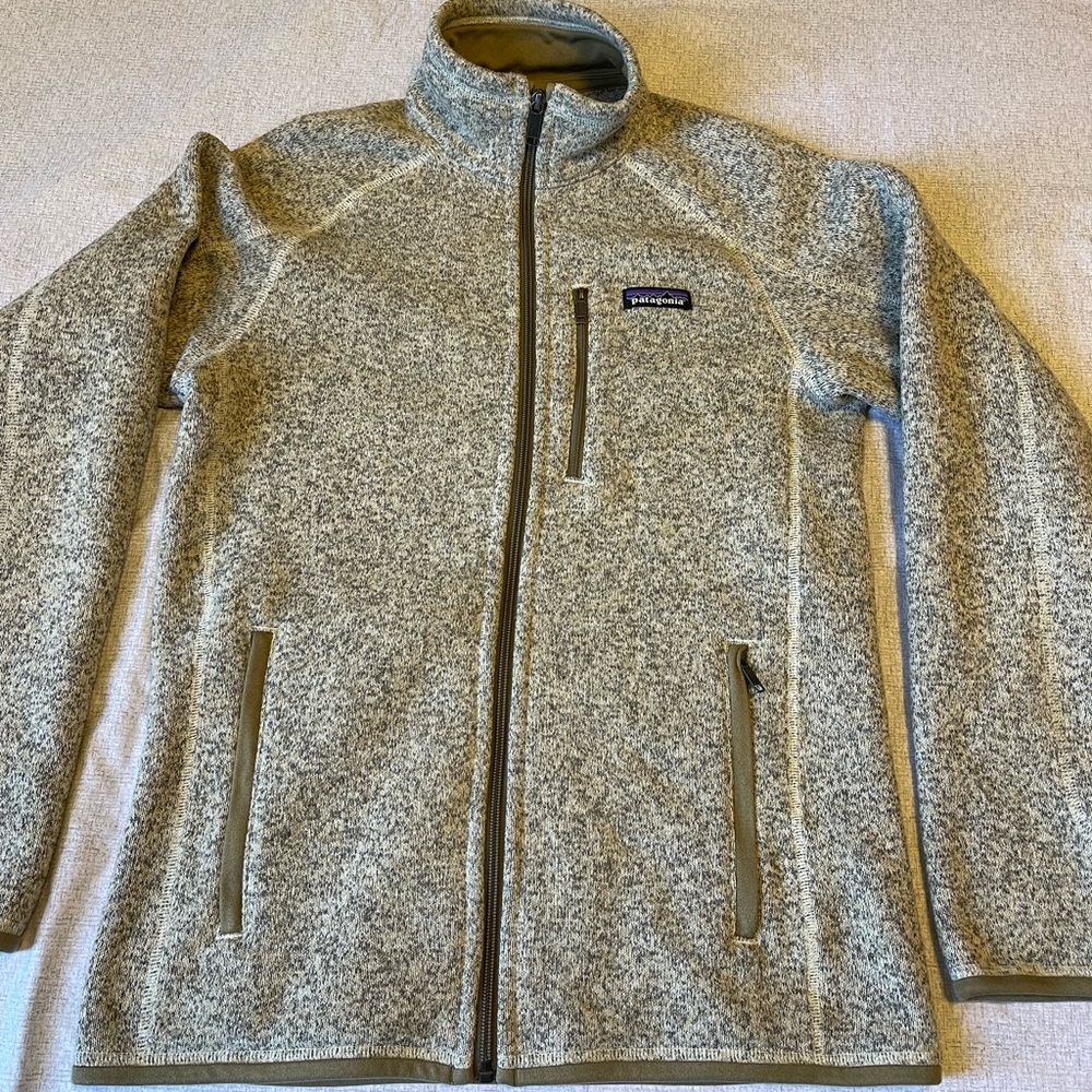 Patagonia Size Small Tan Brown Better Sweater Zip Jacket Men  Fleece Lined 25527